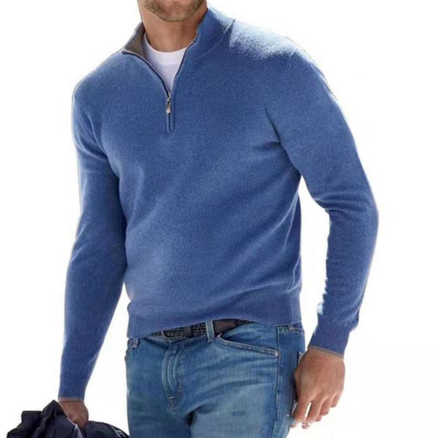 Ford™ - Pull en V en Merino avec fermeture éclair